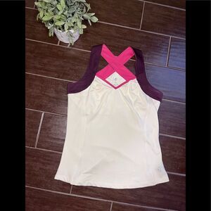 Jofit 4 all racerback ivory/pink/plum sz medium